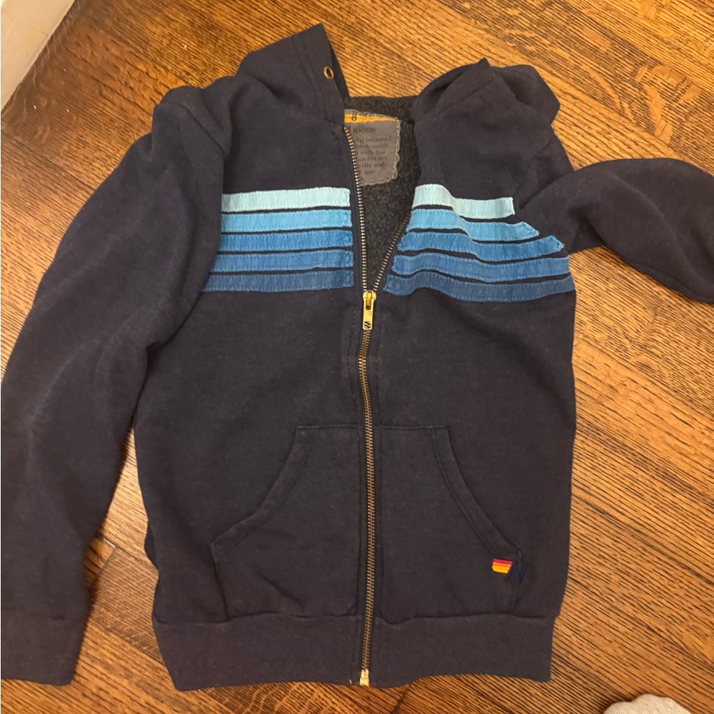 Aviator Nation 5 Stripe Navy Hoodie